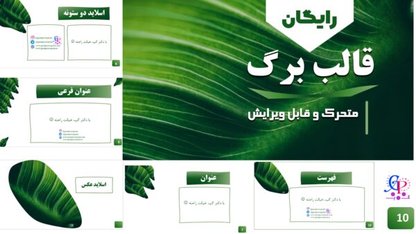 قالب پاورپوینت برگ درخت، رایگان