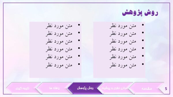 قالب پاورپوینت متحرک رایگان دفاع از پایان نامه ابر و بادی، بنفش صورتی