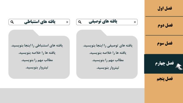 فصل4 پاورپوینت دفاع از پایان نامه منودار پرزی، متحرک و قابل ویرایش