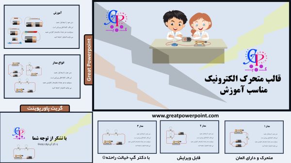 کاور قالب پاورپوینت متحرک آموزشی الکترونیک